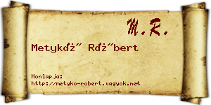 Metykó Róbert névjegykártya